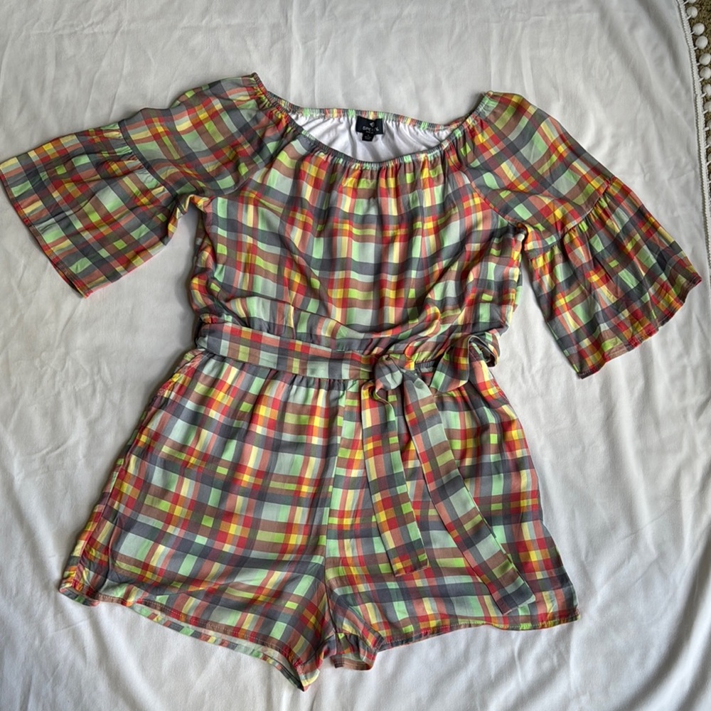 Colorful Plaid Romper